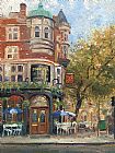 Thomas Kinkade bloomsbury cafe painting
